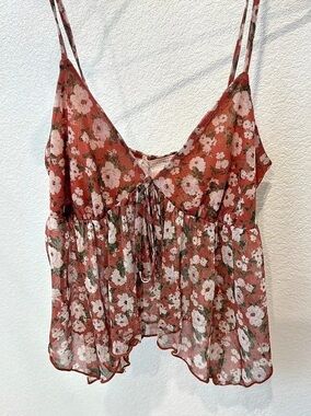 Full Tilt Floral Camisole in pink & White Size Small
